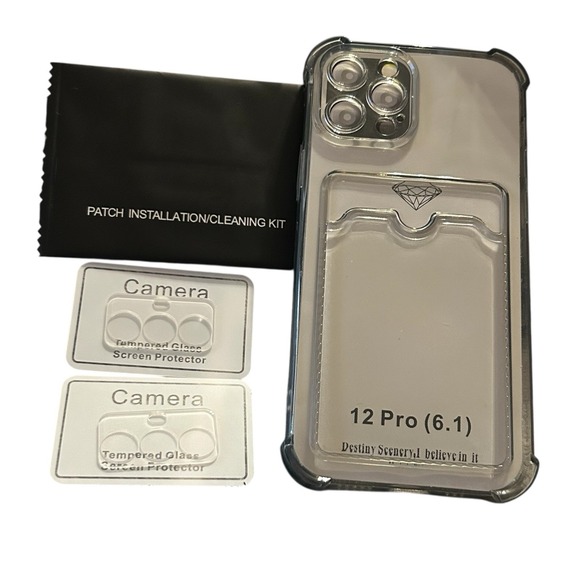 iPhone 12 Pro (6.1") Clear Case with Card Holder & Lens Protector - Picture 1 of 1